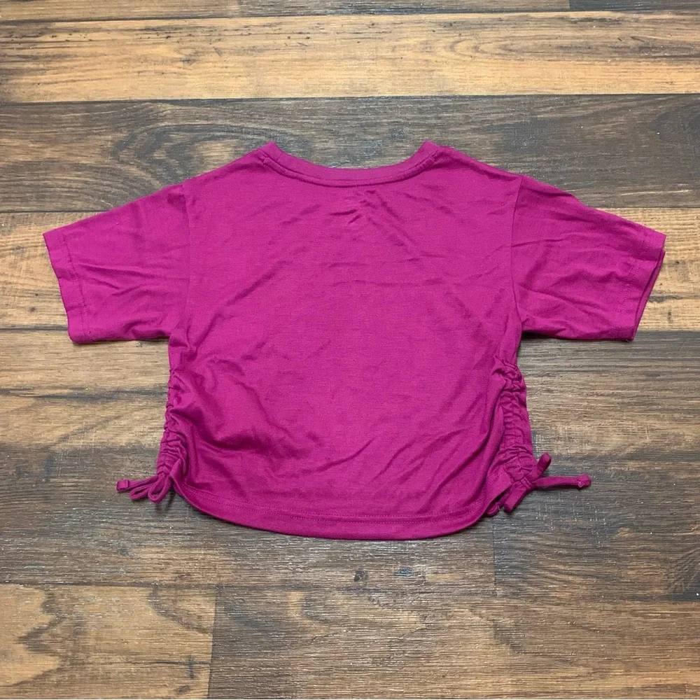 Girls Size 6X Pink Converse All Star Crop Top T-Shirt Short Sleeve Logo Tee